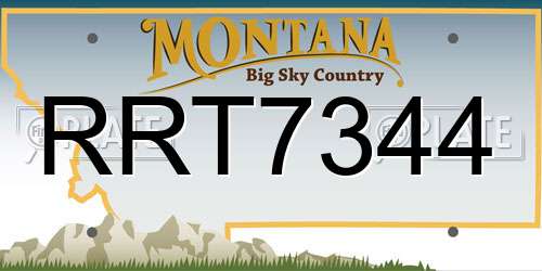 RRT7344 Montana License Plate
