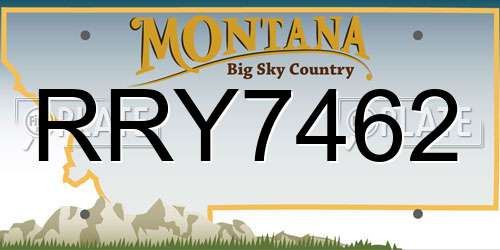 RRY7462 Montana License Plate