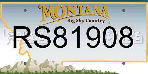RS81908 Montana License Plate