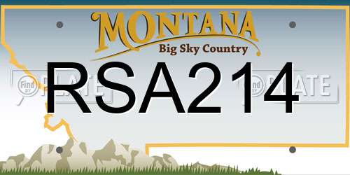 RSA214 Montana License Plate