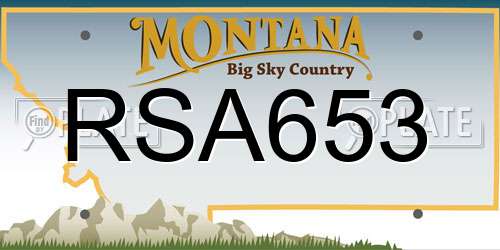 RSA653 Montana License Plate