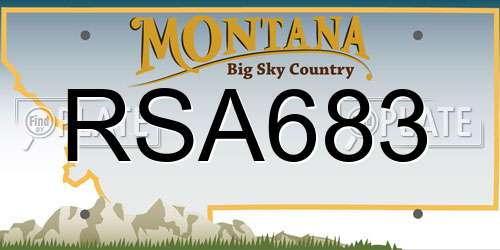 RSA683 Montana License Plate