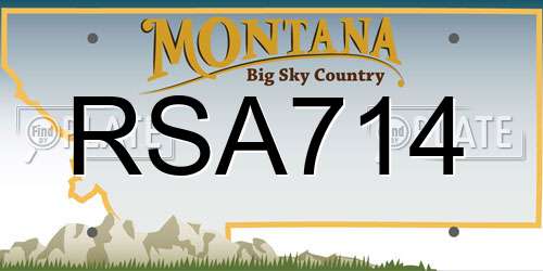 RSA714 Montana License Plate