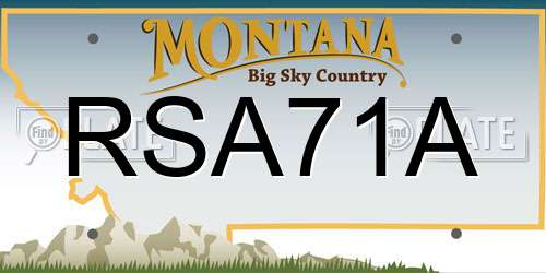 RSA71A Montana License Plate