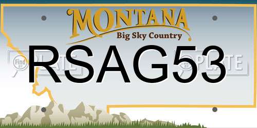 RSAG53 Montana License Plate