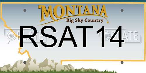 RSAT14 Montana License Plate
