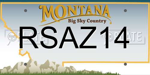 RSAZ14 Montana License Plate