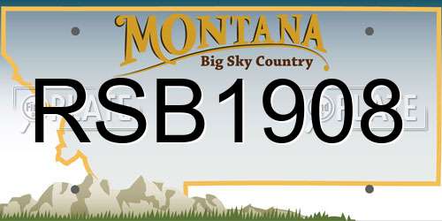 RSB1908 Montana License Plate