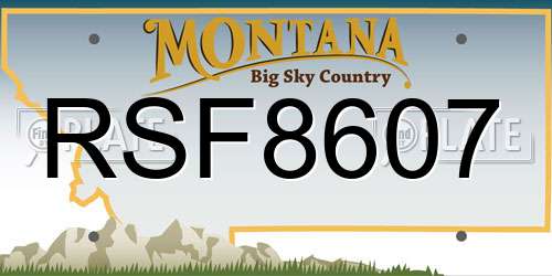 RSF8607 Montana License Plate