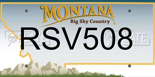 RSV508 Montana License Plate