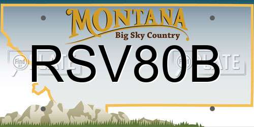 RSV80B Montana License Plate