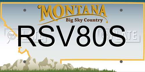 RSV80S Montana License Plate