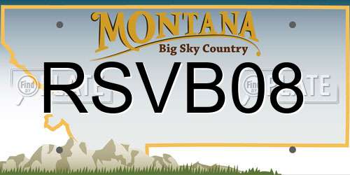 RSVB08 Montana License Plate