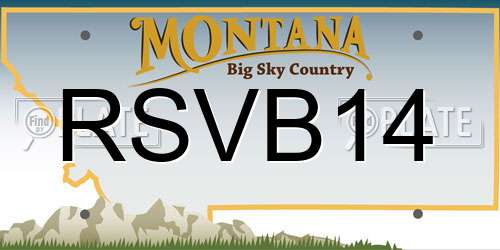RSVB14 Montana License Plate