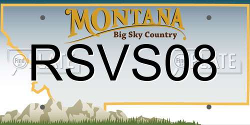 RSVS08 Montana License Plate