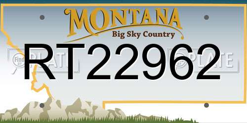 RT22962 Montana License Plate