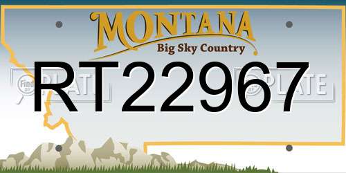 RT22967 Montana License Plate