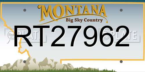 RT27962 Montana License Plate