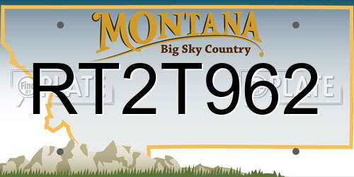 RT2T962 Montana License Plate