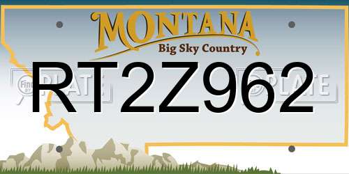RT2Z962 Montana License Plate