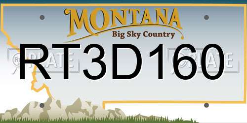 RT3D160 Montana License Plate