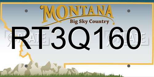 RT3Q160 Montana License Plate
