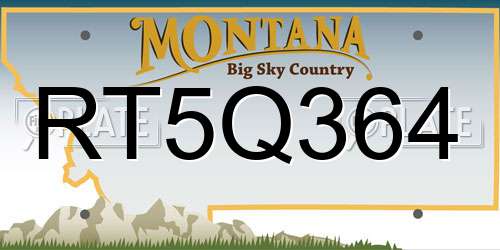 RT5Q364 Montana License Plate