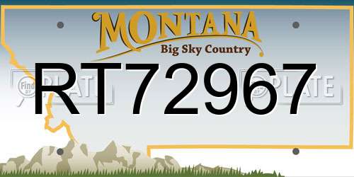 RT72967 Montana License Plate