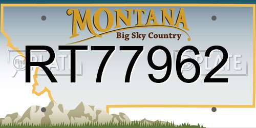 RT77962 Montana License Plate