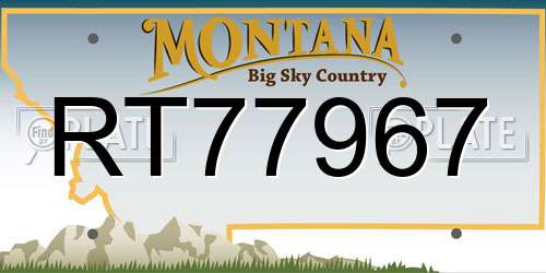 RT77967 Montana License Plate