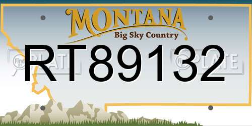 RT89132 Montana License Plate
