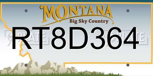 RT8D364 Montana License Plate