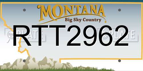 RTT2962 Montana License Plate