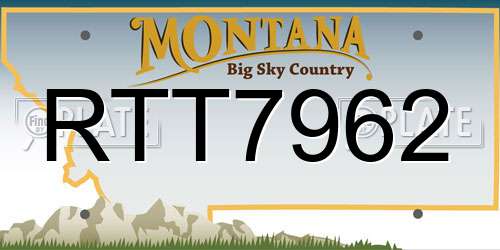 RTT7962 Montana License Plate