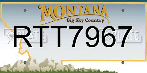 RTT7967 Montana License Plate