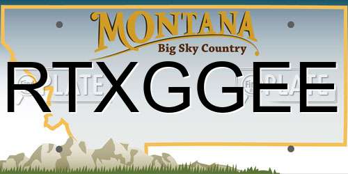 RTXGGEE Montana License Plate