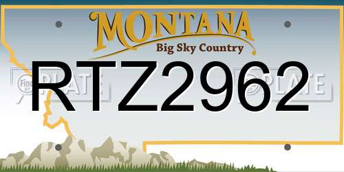 RTZ2962 Montana License Plate