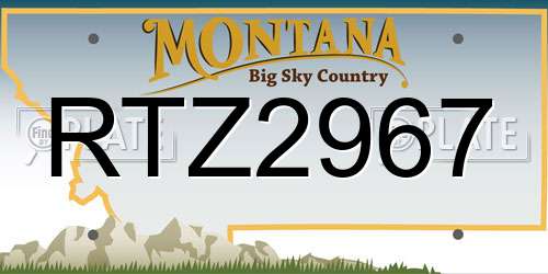 RTZ2967 Montana License Plate