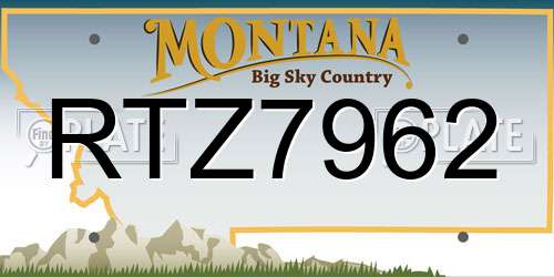 RTZ7962 Montana License Plate