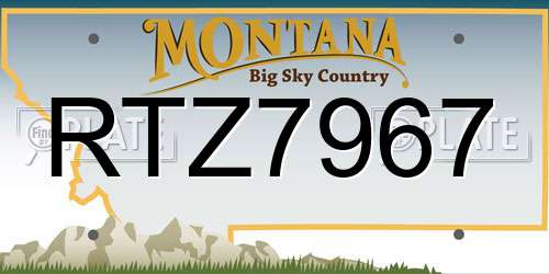RTZ7967 Montana License Plate