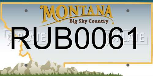 RUB0061 Montana License Plate