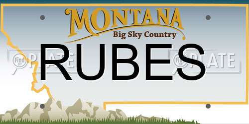 RUBES Montana License Plate