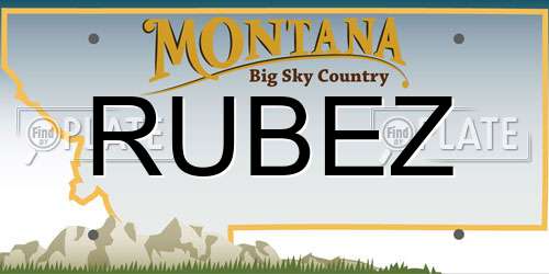 RUBEZ Montana License Plate