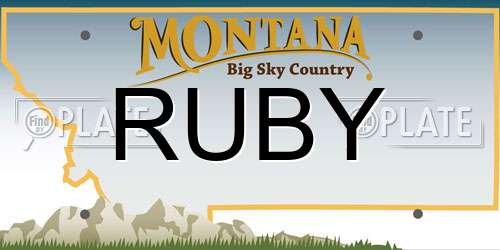 RUBY Montana License Plate
