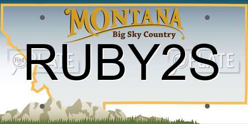 RUBY2S Montana License Plate
