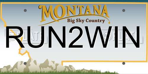 RUN2WIN Montana License Plate