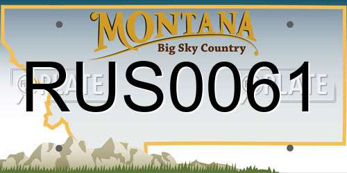 RUS0061 Montana License Plate