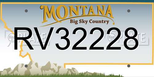 RV32228 Montana License Plate
