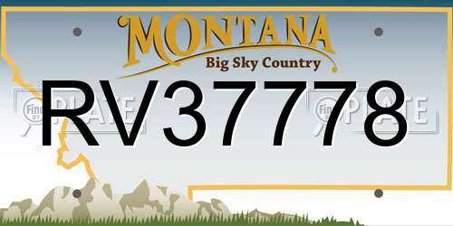 RV37778 Montana License Plate