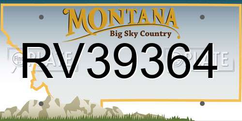 RV39364 Montana License Plate